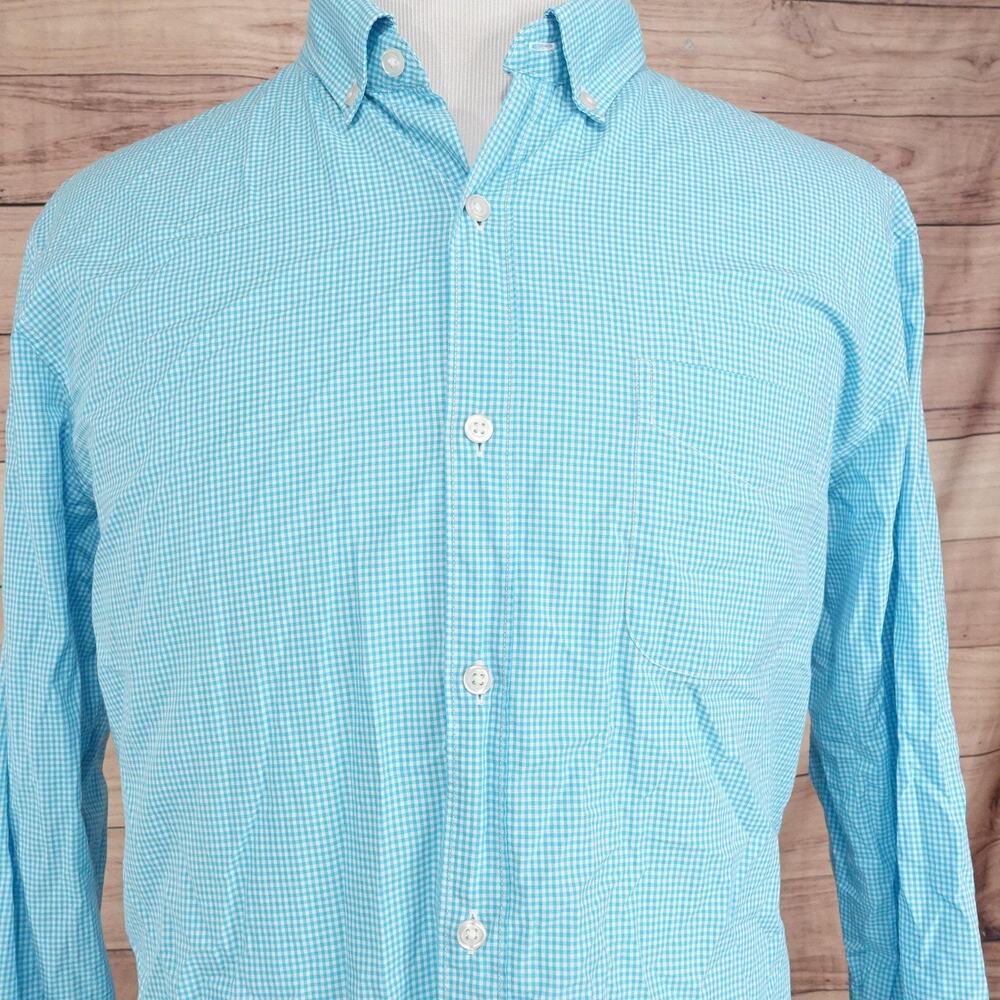 Bonobos Shirt Mens 2XL Blue Check Long Sleeve Button Up Tailored Slim Fit
